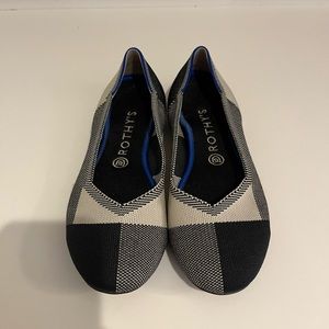 Rothy’s black and white plaid size 9